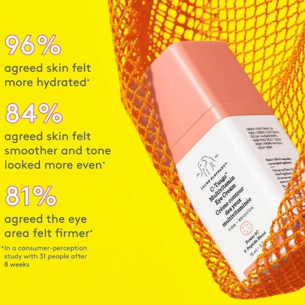 Drunk Elephant C-Tango Eye Cream Firm+Brighton Peptide Blend .5oz NIB